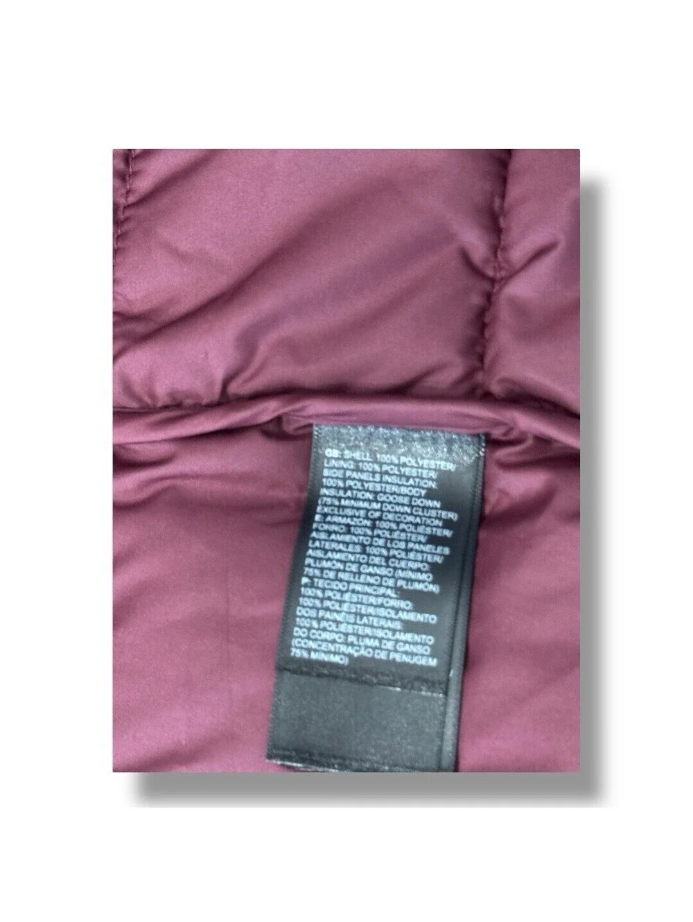 The North Face Burgundy Goose Down Puffer Vest Full Zip 550 Fill Women’s Size M